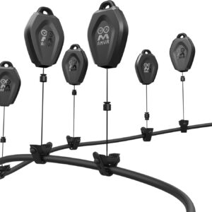 AMVR VR Cable Management System, 6 Packs Ceiling Pulley System Compatible with Meta Quest 3S/3/2/Valve Index/Rift S/PSVR/HTC VR Cord Accessories(VR Link Cable Not Included)